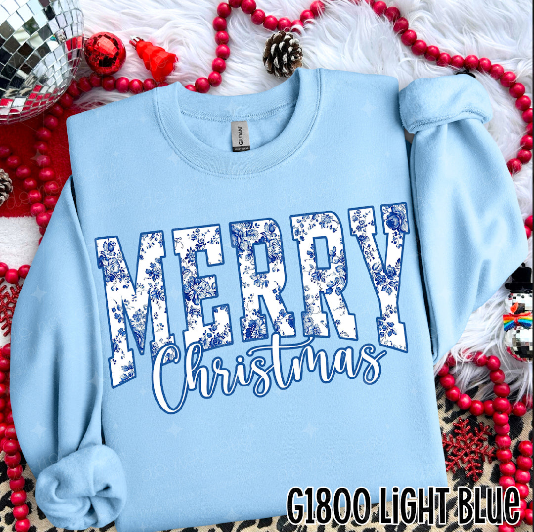 Merry Christmas vintage floral