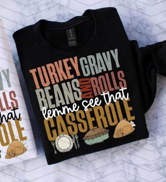 Turkey, Gravy, Beans & Rolls